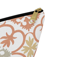 Portugal Tile Accessory Pouch w T-bottom in Orange